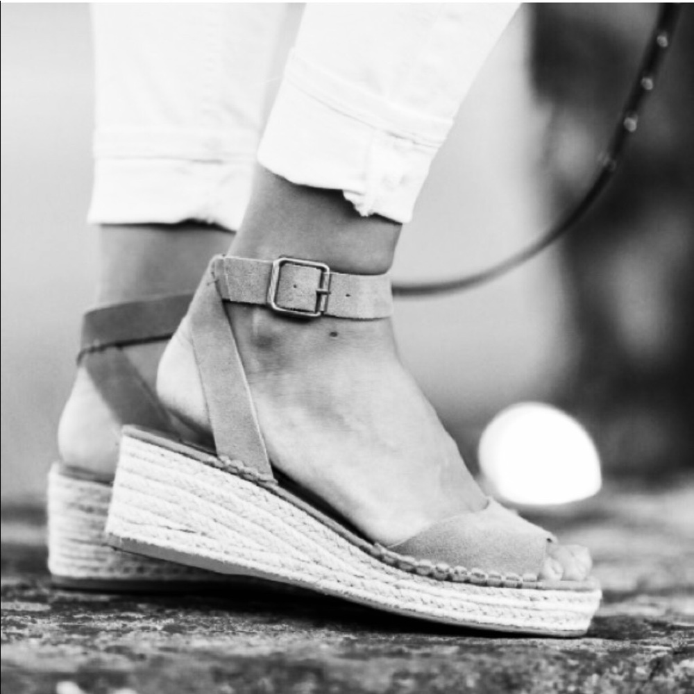 Black Boho Platform Espadrille Wedge